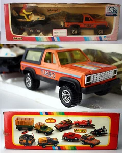 RARE VINTAGE 80'S GIODI PICK UP 2 JEEP TRAILER & SKI DOO DIE CAST ITALY NEW ! - Picture 1 of 11