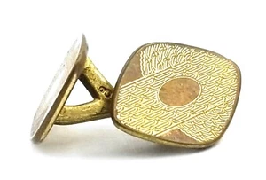 Antiguo Deco Oro Amarillo GF Único Hwk Co Forma Diamante 2 Partes Puño Eslabón #OK978 - Imagen 1 de 8