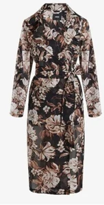 NWT Express Floral Sheer Belted Trench Coat Size Medium - Picture 1 of 5