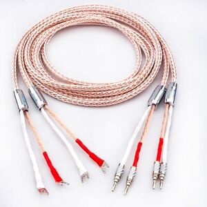 Audiophile 12AWG OCC Conductor Hifi Speaker Cable Banana/ Spade Male Single Wire
