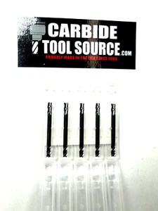 1/8" Dia x 1/4" LOC x 1-1/2" Double End 4 Flute Carbide Sq End Mill 5-Pk USA C19 - Picture 1 of 1