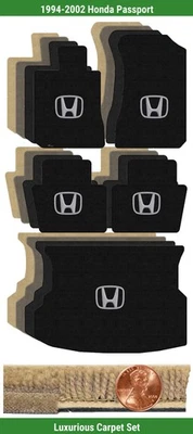 Juego de alfombrillas de lujo personalizadas para Honda Passport 1994-2002 con logotipo (5 piezas) #RNC Foto 1 de 4