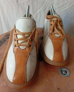 TOD' S - chaussure de ville a lacet cuir creme et marron  T 36 1/2 - mise 1 fois - Photo 1/9
