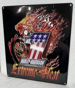 Harley-Davidson "Extreme Heat" Embossed Tin Sign - Picture 1 of 8