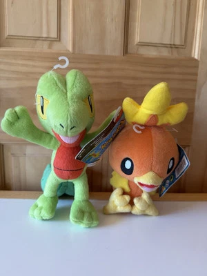 Tomy Pokémon Torchic 8-Inch Plush Bird 2016 Stuffed Animal NOS And Treecko L@@K - Image 1 of 4