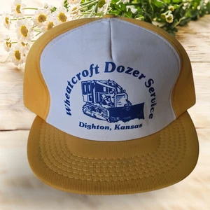 Vintage WHEATCROFT DOZER SERVICE KANSAS, SnapBack Trucker Hat Cap Foam - Picture 1 of 9