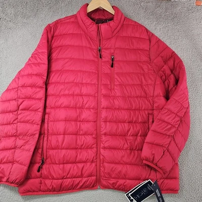 Chaqueta Club Room Para Hombre 2XL Roja Ligera Embalable Puffer Resistente al Agua Cálida Foto 1 de 4