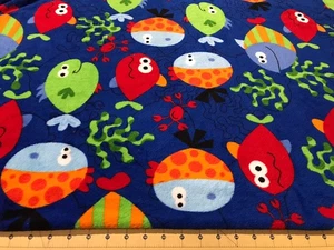 Fish 32” X 60” Extra Soft Fleece fabric #81 - Picture 1 of 1