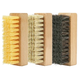 Juego de cepillos de limpieza de zapatos con cerdas de nailon, jabalí y crin de caballo, sneak de madera... - Imagen 1 de 6