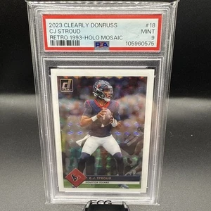 2023 chiaramente Donruss C.J. Stroud Rookie Retro Holo Mosaic SSP RC POP 3 - Foto 1 di 4
