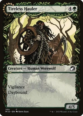 (4x FOIL) TIRELESS HAULER / DIRE-STRAIN BRAWLER - Innistrad MID – MTG Magic Card - Image 1 of 4