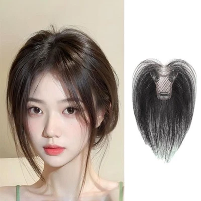 3D Natural Bangs Invisible Side Fringe Hairpieces Hair Bangs Extensions Women