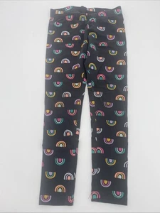 Cat & Jack Girls Size 6 Black With Rainbow Pattern Leggings - Picture 1 of 7