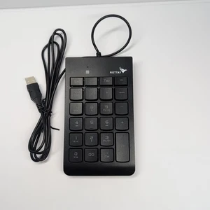 Rottay Number Pad, Mechanical USB Wired Numeric Keypad with Blue LED Backlit - Picture 1 of 16