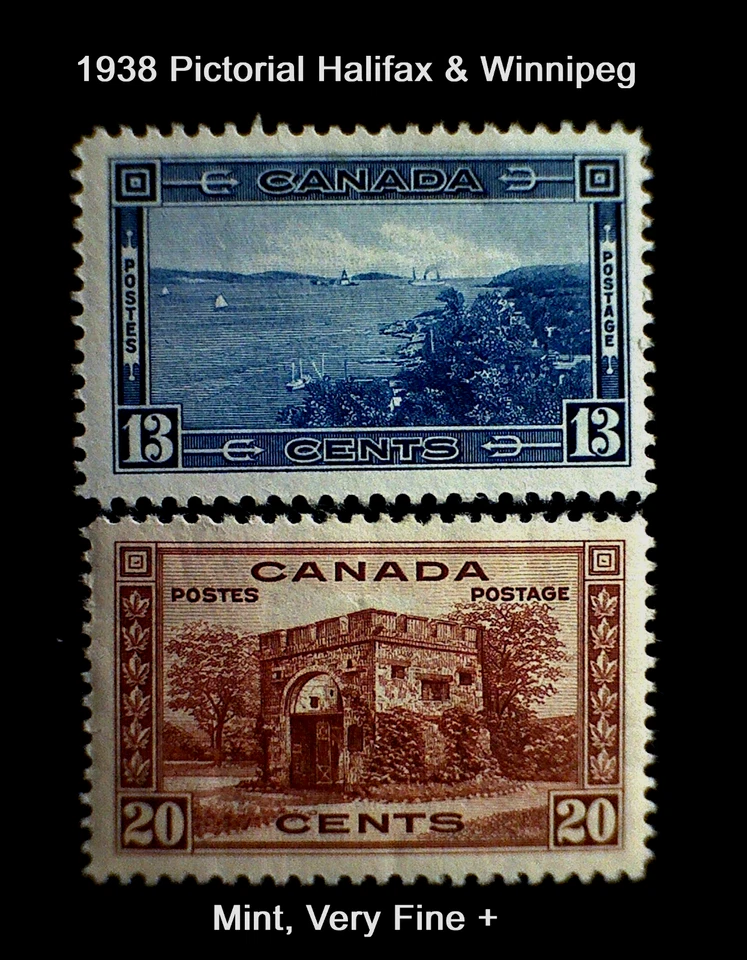 *VF PAIR* Canada Scott 242-243 MINT  VF (1938) PICTORIAL - Cat $45 - Image 1 of 3