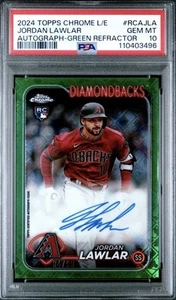 2024 Topps Chrome Logofractor Jordan Lawlar Auto Green Refractor /99 RC PSA 10 - Picture 1 of 2