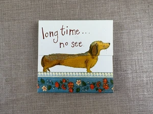Magnetischer Mini Notizblock Blanko Hund Dackel Glitzer Alex Clark - Bild 1 von 2