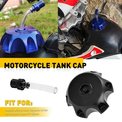 Black Cap Tank Gas Fuel Universal For Honda Suzuki Kawasaki ATV Motorcycle BIKE - Image 1 of 4