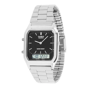 Reloj Casio AQ-230A-1DMQ Plateado Acero Inoxidable Doble Hora Analógico Digital Unisex - Imagen 1 de 3
