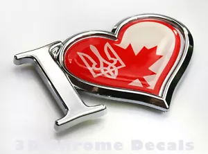 I Love Canada Ukraine Decal Chrome Emblem Sticker Car - Bild 1 von 1