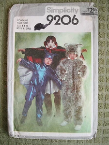 Disfraces Simplicity 9206 niño Drácula murciélago rata niño/niña tallas 8 y 10 1979 - Imagen 1 de 8