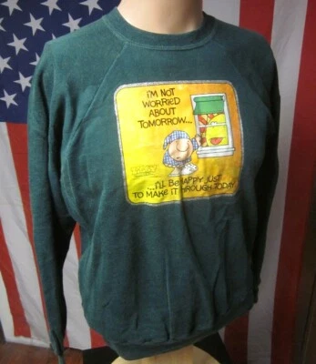 ZIGGY Sudadera De Colección Tom Wilson Dibujos Animados Iron-ons Roach De Colección Cuello Redondo 1980 Esquí Foto 1 de 4