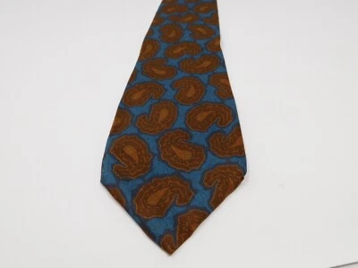 Corbata Giorgio Armani Vintage Para Hombre Multicolor Marrón Azul 100% Seda Paisley Foto 1 de 4