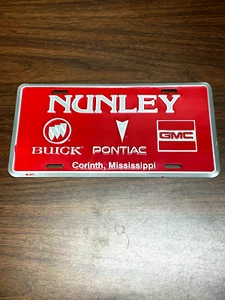 PLACA DE METAL PARA CONCESIONARIO DE AUTOMÓVILES Nunley Buick, Pontiac Corinth, MS - Imagen 1 de 2