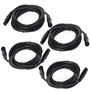 4 Stecker zu Buchse Mixer 25 Fuß Audiokabel Aktivlautsprecher 3 Pin geschirmt XLR-Kabel - Bild 1 von 16