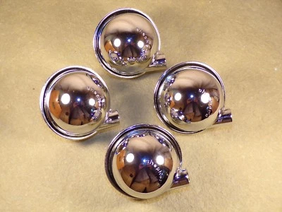 Set of 4 Chrome Furniture Casters Vintage Mid Century Modern Made by Shepherd - Image 1 of 4