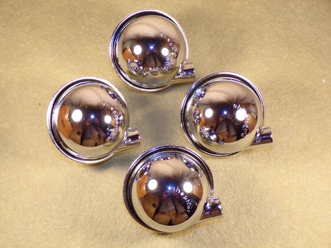Set of 4 Chrome Furniture Casters Vintage Mid Century Modern Made by Shepherd Cover