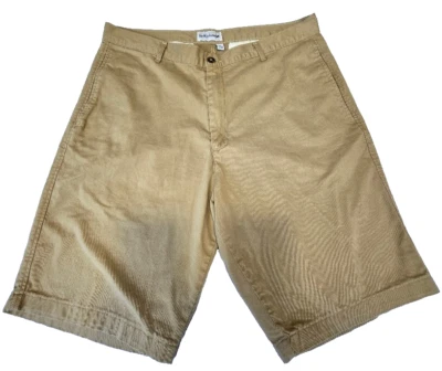 Pantalones Cortos Para Hombre Saddlebred Talla 38 W Beige Tostado Caqui Frente Plano Usados en Excelente Condición Foto 1 de 4