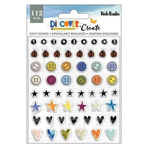 Vicki Boutin Discover + Create Mini Puffy Stickers-112/Pkg - 3 Pack - Picture 1 of 1