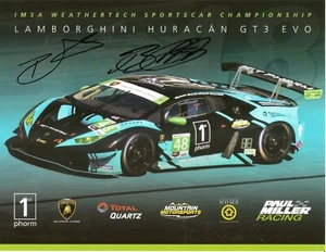 Tarjeta postal con foto de Ryan Hardwick & Bryan Sellers 2019 firmada por IMSA Lamborghini - Imagen 1 de 1