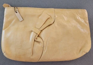 Vintage Letisse 70's Soft Leather Yellow Clutch Bag - Picture 1 of 5