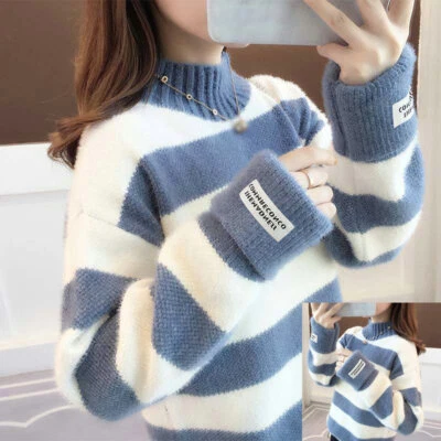 Suéter Tejido Manga Larga Cachemira Invierno Cuello Redondo Para Mujer Pullover Delgado Foto 1 de 4