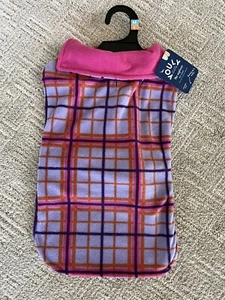 YOULY - Cappotto per animali domestici a quadretti in pile - M/L - viola/rosa/arancione - Foto 1 di 6