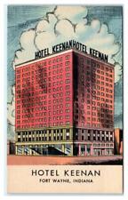 FORT WAYNE, IN Indiana ~Roadside HOTEL KEENAN c1940s Allen County Linen Postcard