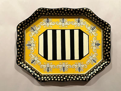 Mackenzie Childs QUEEN BEE Toleware Serving/Breakfast Hand Painted TRAY m25-my - Image 1 of 4