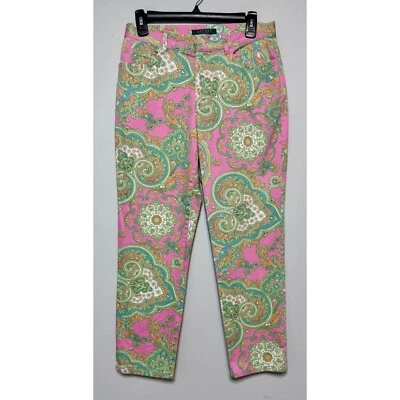 Vintage Y2K Ralph Lauren Paisley Pants Size 6P Hampton Style Preppy Coastal Chic - Image 1 of 4