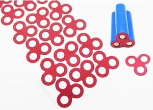 6X ISOLATORI TRIPLO ADESIVI PER 3 BATTERIE 18650 pad carta litio pila - Foto 1 di 1