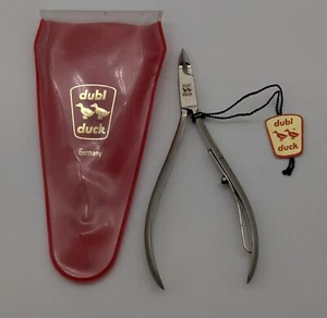 NEW Vtg Dubl Duck #91 Half Jaw Cuticle Nippers Clippers Pearlduck Germany NOS - Picture 1 of 11