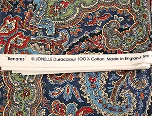 Vtg. Jonelle Duracolor 53"x 39" Benares Cotton Fabric England NOS - Picture 1 of 10
