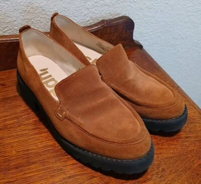 Mocasín Hush Puppies Lucy suela gruesa gamuza cuero coñac marrón 9 Foto 1 de 4