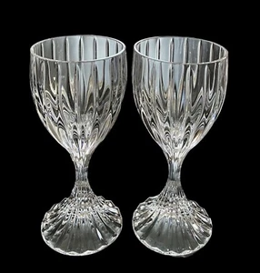 Set of 2 Vintage Mikasa Crystal Park Lane 6-3/8” Wine Goblets Glasses Excellent - Picture 1 of 9