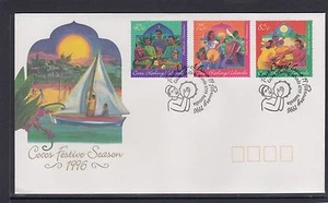 COCOS Islands 1996 FESTIVE SEASON set of 3  on FDC  -   - Bild 1 von 1