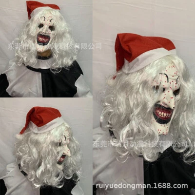Christmas Terrifier Killer Art The Clown Mask Scary Joker Masquerade Mask Latex - Image 1 of 4