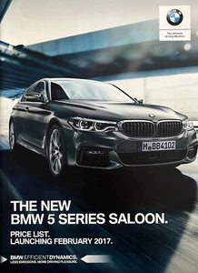2017 BMW 5 Series Saloon UK Price List Brochure SE M Sport 530i 530d 540i 520d - Picture 1 of 4