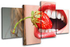 Sexy Strawberry Lips Food Kitchen MULTI TOILE murale ART Photo Print