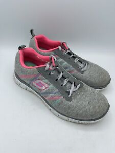 Skechers Flex Appeal Miracle Worker Athletic Shoe Women Size 8.5 12065 Gray Pink